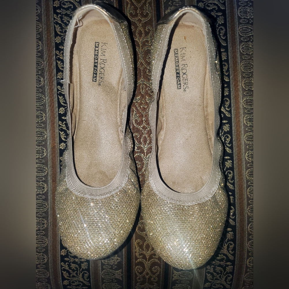 Kim Rogers Gold Memory Foam Women's Shoes Size 8